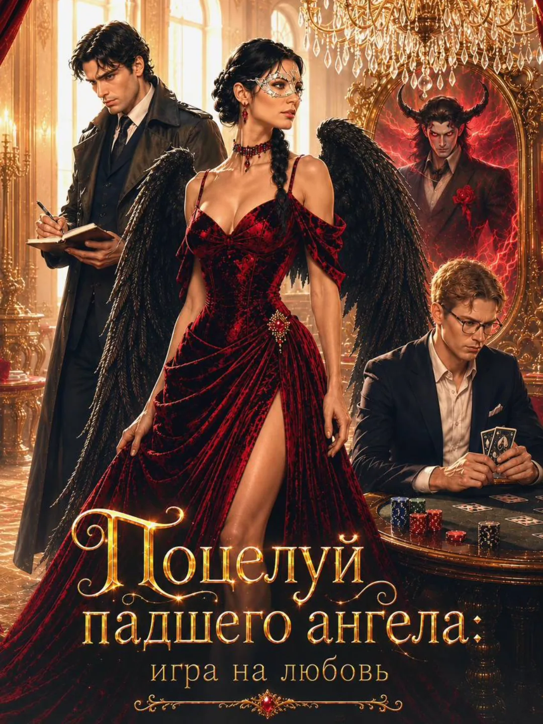 Обложка истории «Поцелуй падшего ангела: игра на любовь»